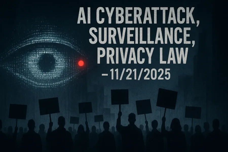 AI Cyberattack, Surveillance, Privacy Law – 11/21/2025