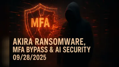 Akira Ransomware, MFA Bypass & AI Security – 09/28/2025