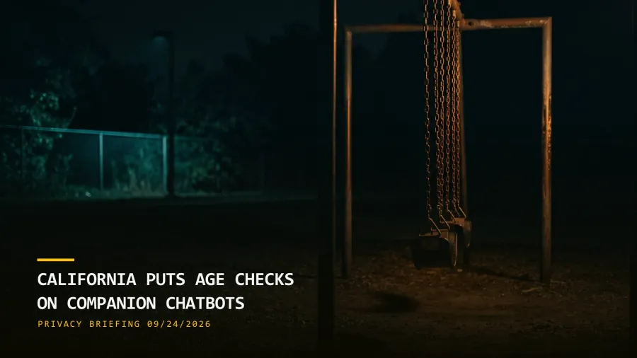 California Puts Age Checks on Companion Chatbots (09/24/2026)