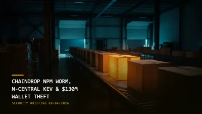 ChainDrop npm Worm, N-central in KEV & $130M Wallet Theft (08/04/2026)