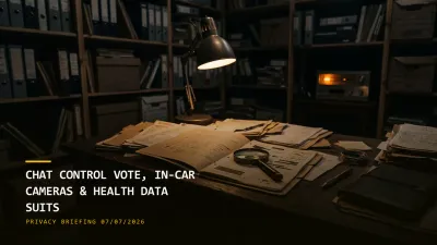 Chat Control Vote, In-Car Cameras & Health Data Suits (07/07/2026)
