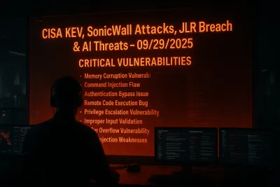 CISA KEV, SonicWall Attacks, JLR Breach & AI Threats – 09/29/2025