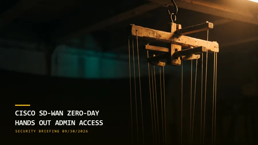 Cisco SD-WAN Zero-Day Hands Out Admin Access (09/30/2026)