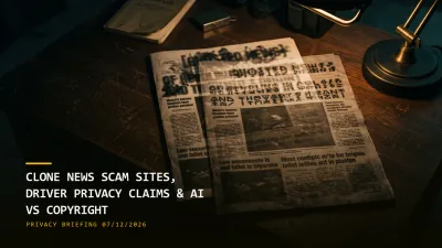 Clone News Scam Sites, Driver Privacy Claims & AI vs Copyright (07/12/2026)