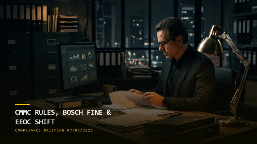 CMMC Rules, Bosch $43M Export Fine & EEOC Shift (07/06/2026)