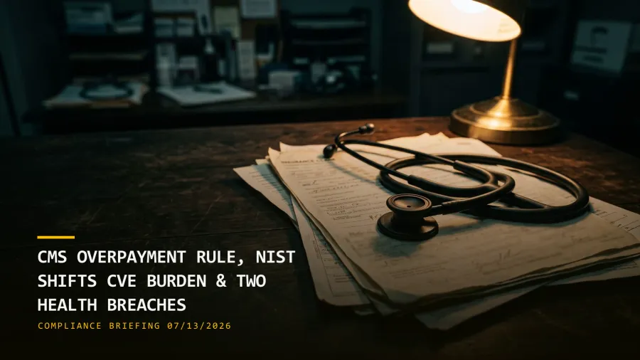CMS Overpayment Rule, NIST Shifts CVE Burden & Two Health Breaches (07/13/2026)