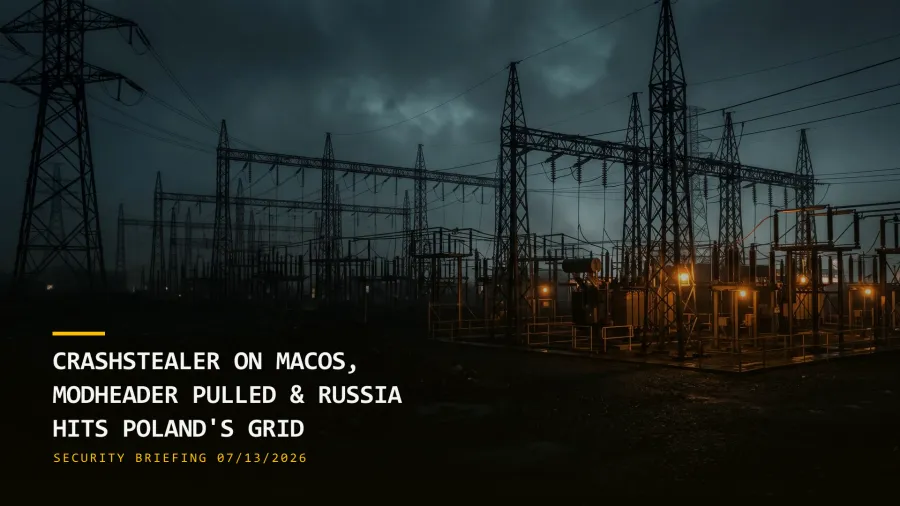 CrashStealer on macOS, ModHeader Pulled & Russia Hits Poland's Grid (07/13/2026)