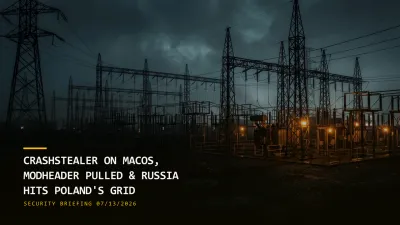 CrashStealer on macOS, ModHeader Pulled & Russia Hits Poland's Grid (07/13/2026)