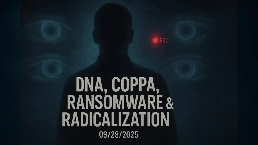 DNA, COPPA, Ransomware & Radicalization – 09/28/2025