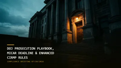 DOJ Prosecution Playbook, MiCAR Deadline & Enhanced CIRMP Rules (07/10/2026)