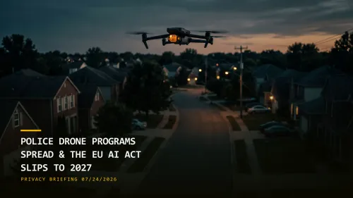 Police Drone Programs Spread Nationwide & the EU AI Act Slips to 2027 (07/24/2026)