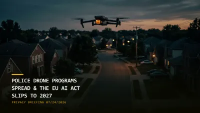 Police Drone Programs Spread Nationwide & the EU AI Act Slips to 2027 (07/24/2026)