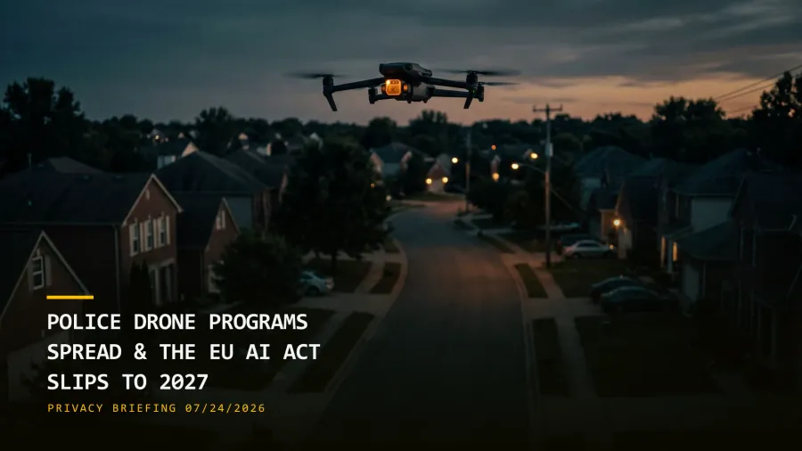 Police Drone Programs Spread Nationwide & the EU AI Act Slips to 2027 (07/24/2026)