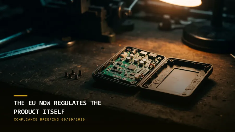 The EU Now Regulates the Product Itself (09/09/2026)