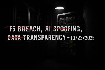 F5 Breach, AI Spoofing, Data Transparency – 10/23/2025