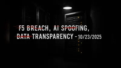 F5 Breach, AI Spoofing, Data Transparency – 10/23/2025