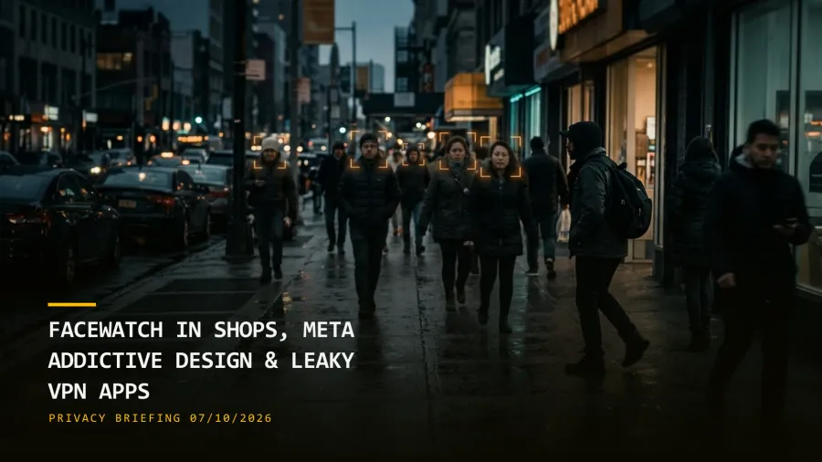 Facewatch in Shops, Meta's Addictive Design & Leaky VPN Apps (07/10/2026)