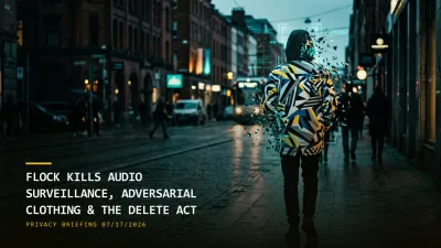 Flock Kills Audio Surveillance, Adversarial Clothing & the Delete Act (07/17/2026)