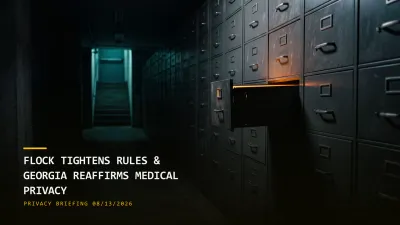 Flock Tightens Its Rules & Georgia Reaffirms Medical Privacy (08/13/2026)