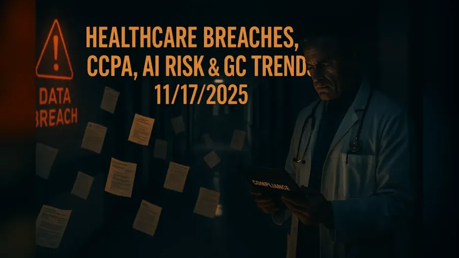 Healthcare Breaches, CCPA, AI Risk & GC Trends – 11/17/2025