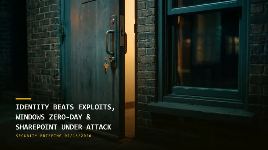 Identity Beats Exploits, a Windows Zero-Day PoC & SharePoint Under Attack (07/15/2026)
