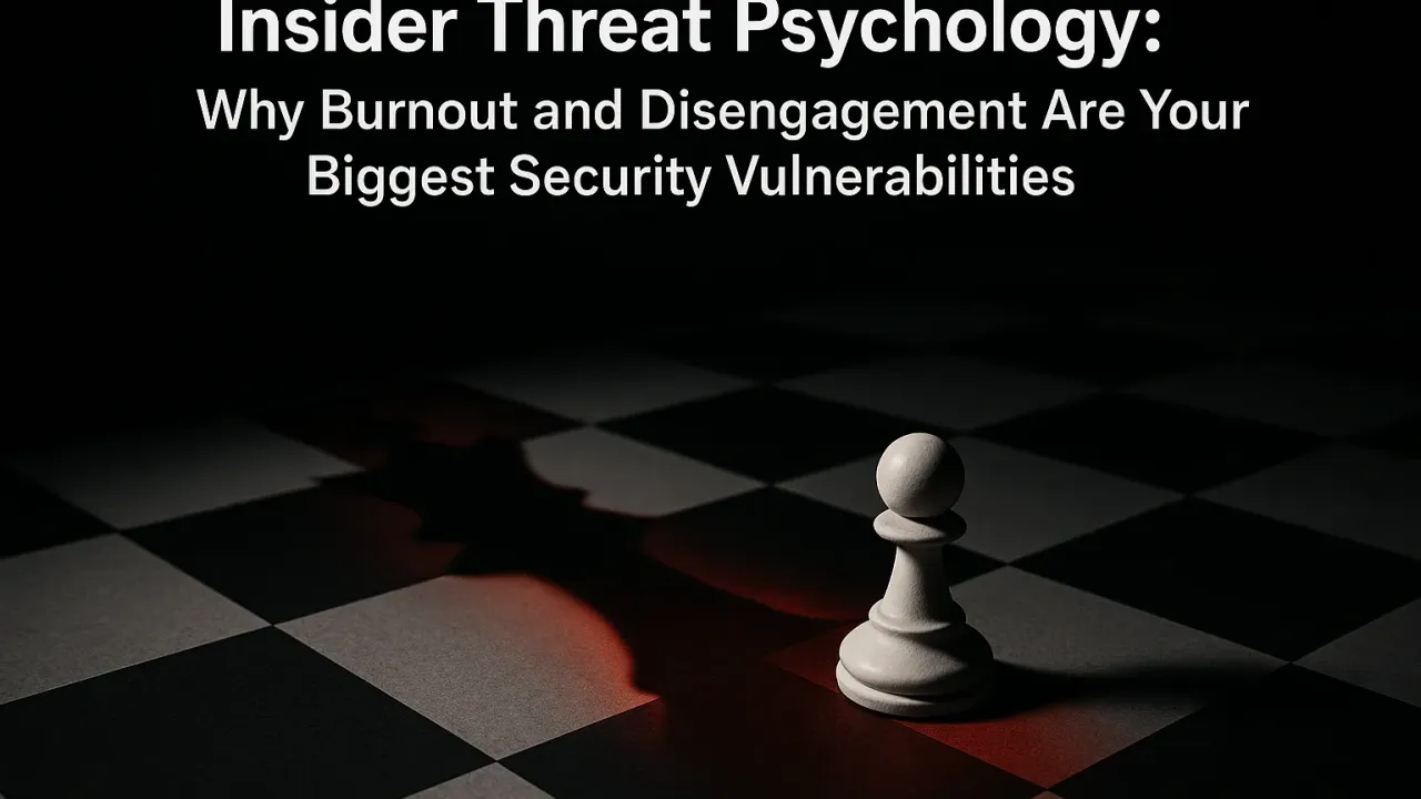 Insider Threat Psychology: Why Burnout and Disengagement Are Your Biggest Security Vulnerabilities