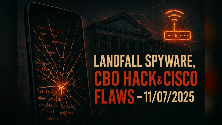 Landfall Spyware, CBO Hack & Cisco Flaws – 11/07/2025