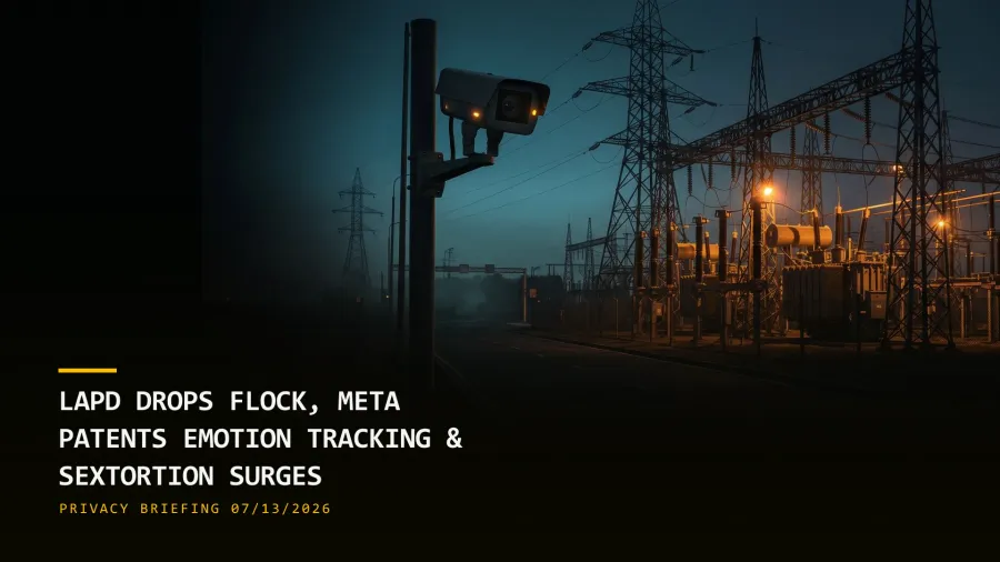 LAPD Drops Flock, Meta Patents Emotion Tracking & Sextortion Surges (07/13/2026)