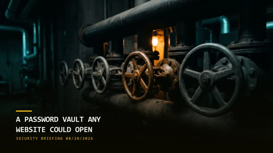 A Password Vault Any Website Could Open (08/20/2026)
