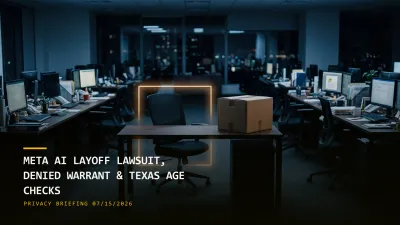 Meta's AI Layoff Lawsuit, a Denied Mass Warrant & Texas Age Checks Stand (07/15/2026)