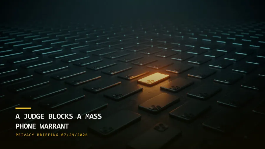 A Judge Blocks a Mass Phone Warrant & AI Age Checks Threaten Child Refugees (07/29/2026)