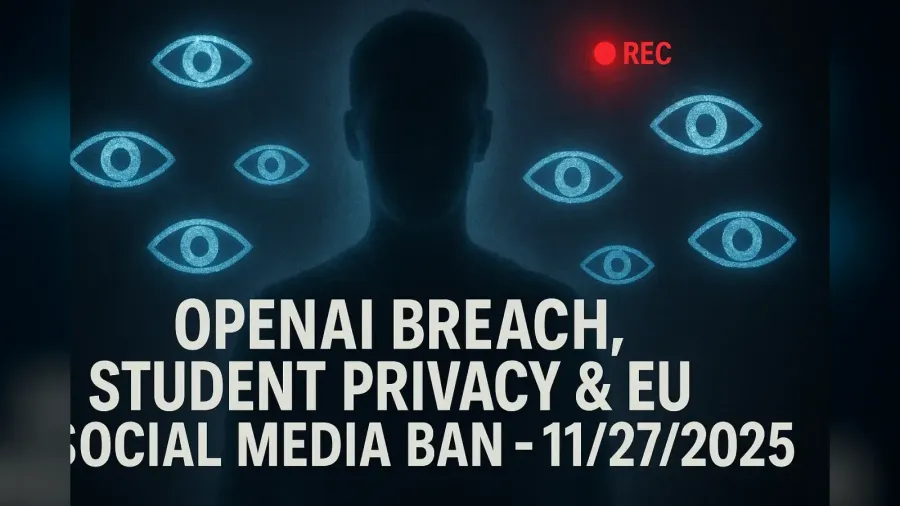 OpenAI Breach, Student Privacy & EU Social Media Ban – 11/27/2025