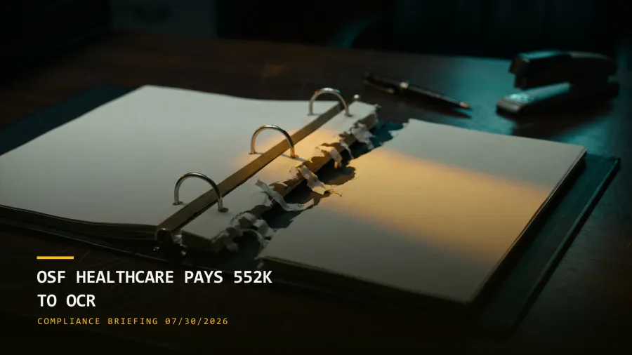 OSF Healthcare Pays $552K to OCR & California Mandates AI Training-Data Disclosure (07/30/2026)
