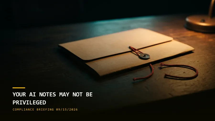 Your AI Notes May Not Be Privileged (09/15/2026)