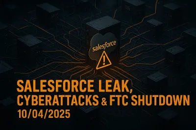 Salesforce Leak, Cyberattacks & FTC Shutdown – 10/04/2025