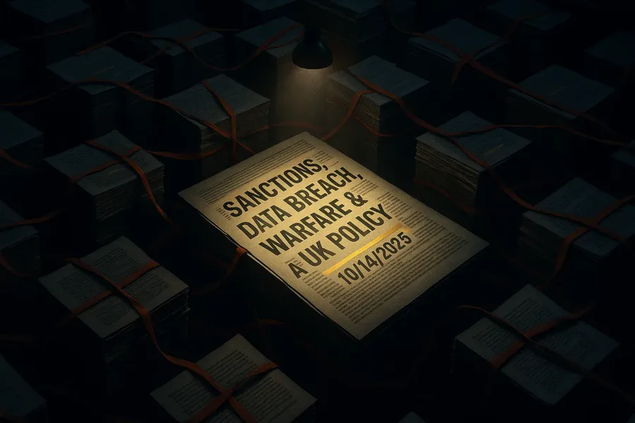 Sanctions, Data Breach, Warfare & UK Policy – 10/14/2025