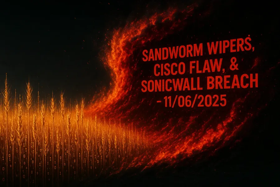 Sandworm Wipers, Cisco Flaw, & SonicWall Breach – 11/06/2025
