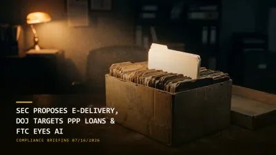 SEC Proposes E-Delivery, DOJ Targets PPP Loans & FTC Eyes AI (07/16/2026)