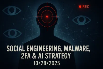 Social Engineering, Malware, 2FA & AI Strategy – 10/28/2025