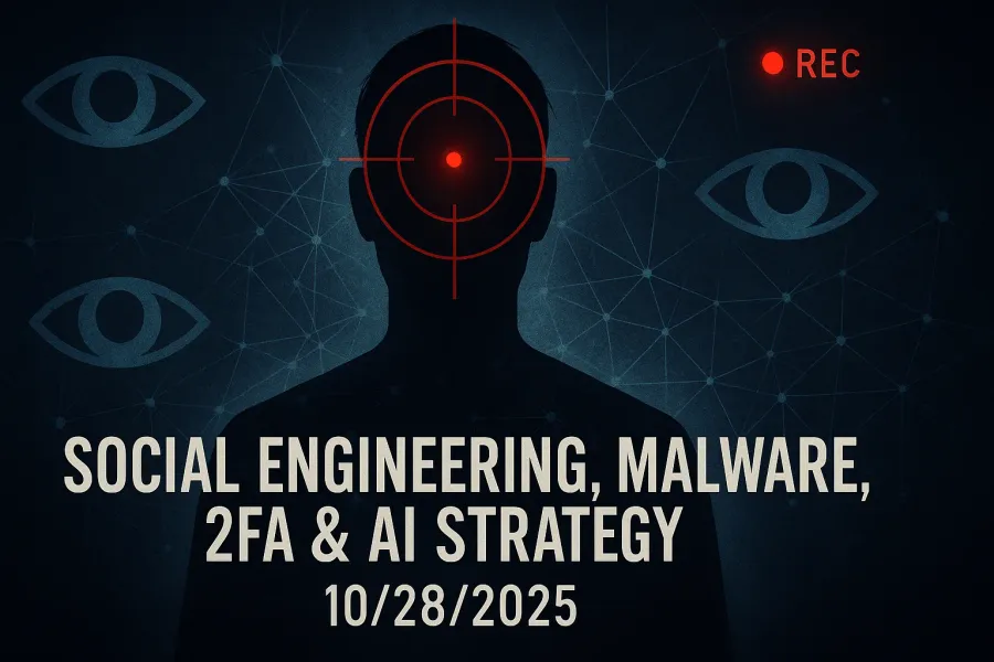 Social Engineering, Malware, 2FA & AI Strategy – 10/28/2025
