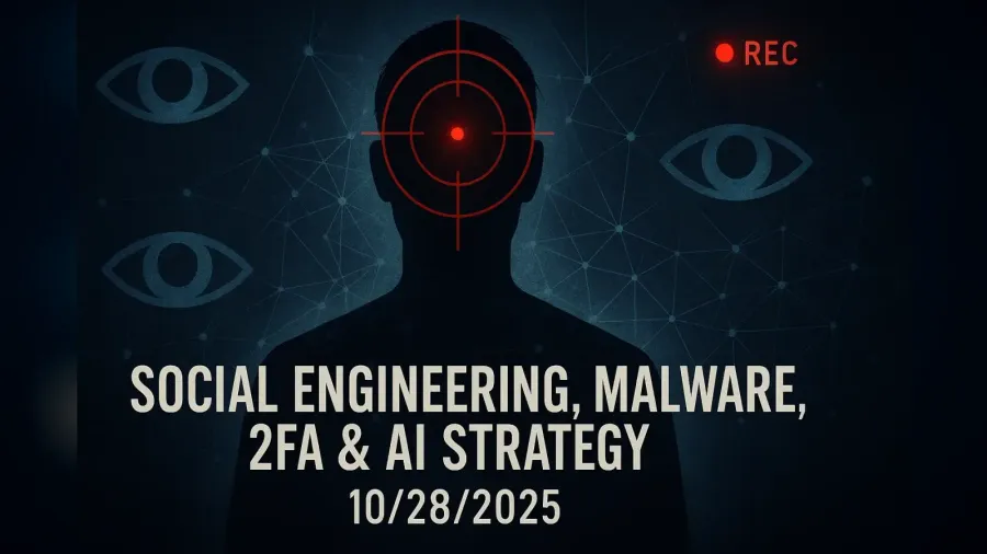 Social Engineering, Malware, 2FA & AI Strategy – 10/28/2025