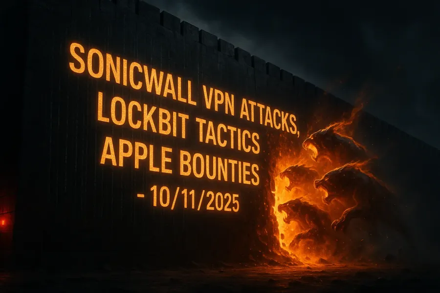 SonicWall VPN Attacks, LockBit Tactics & Apple Bounties – 10/11/2025