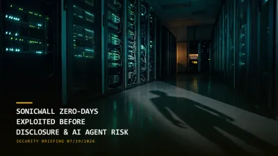 SonicWall Zero-Days Exploited Before Disclosure & AI Agent Risk (07/19/2026)