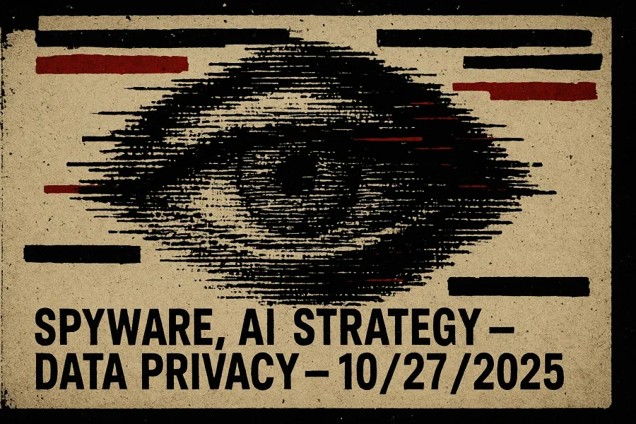 Spyware, AI Strategy, Data Privacy – 10/27/2025
