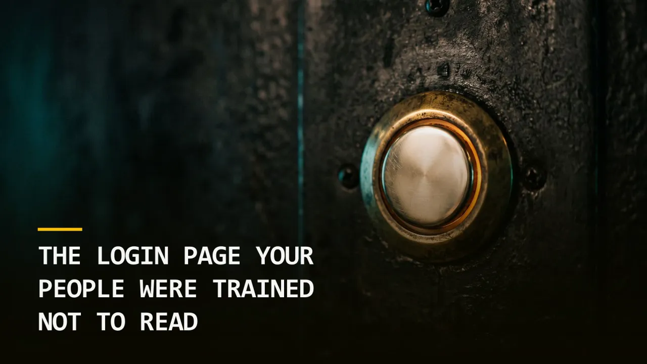 The Login Page Your People Were Trained Not to Read