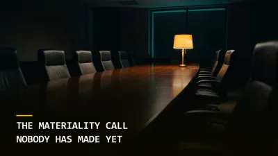 The Materiality Call Nobody Has Made Yet