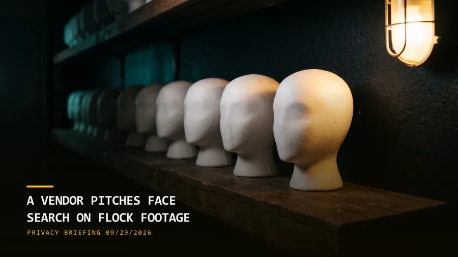 A Vendor Pitches Face Search on Flock Footage (09/29/2026)