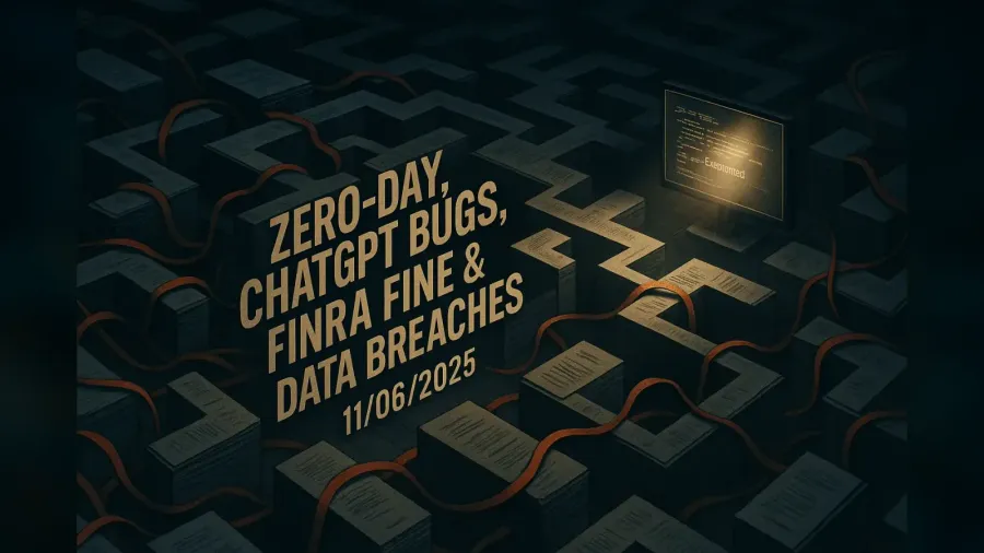 Zero-Day, ChatGPT Bugs, FINRA Fine & Data Breaches – 11/06/2025