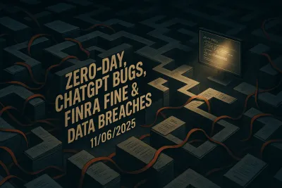 Zero-Day, ChatGPT Bugs, FINRA Fine & Data Breaches – 11/06/2025