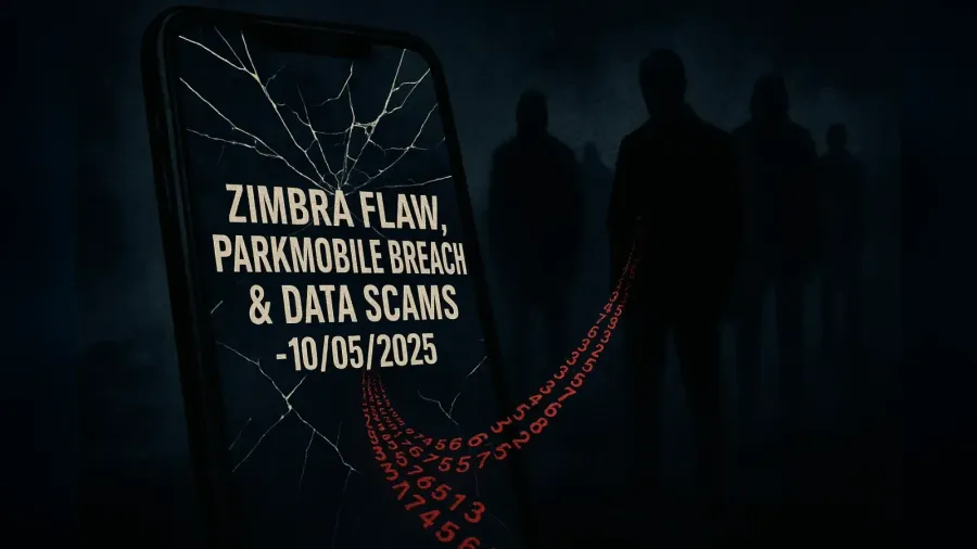 Zimbra Flaw, ParkMobile Breach & Data Scams – 10/05/2025
